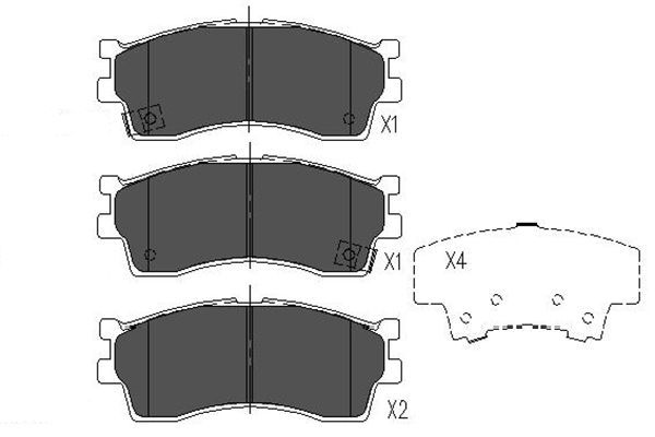 KAVO PARTS Piduriklotsi komplekt,ketaspidur KBP-4002